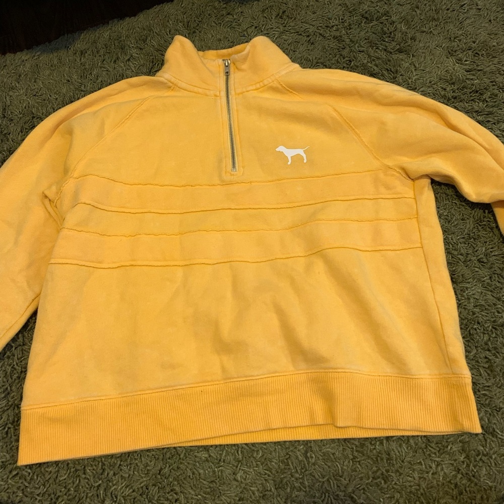 Victoria secret PINK yellow quarter zip jacket